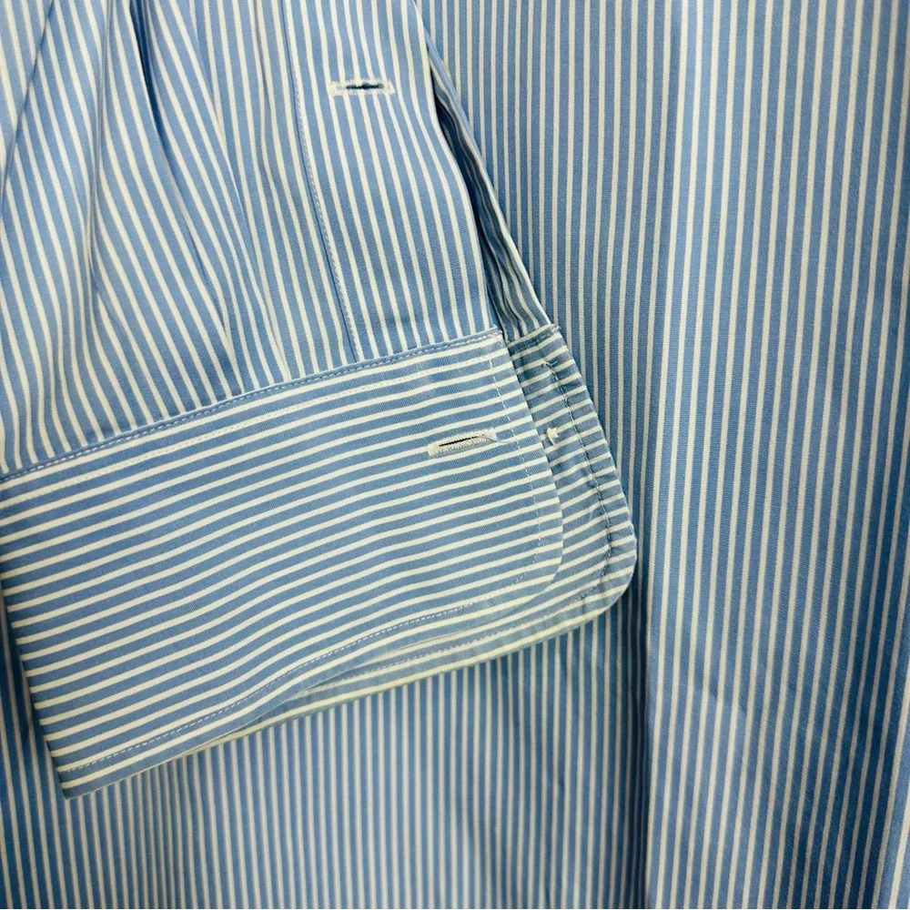 Polo Ralph Lauren Light Blue Striped Long Sleeve Button Down Dress Shirt